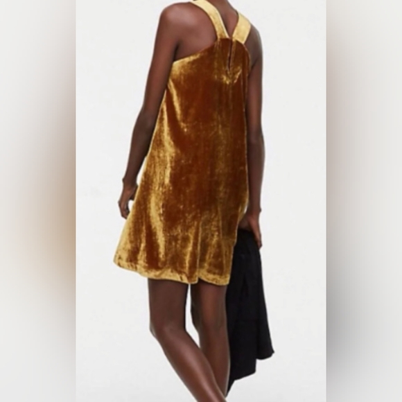Ann Taylor LOFT Gold Velvet Dress - Picture 2 of 5